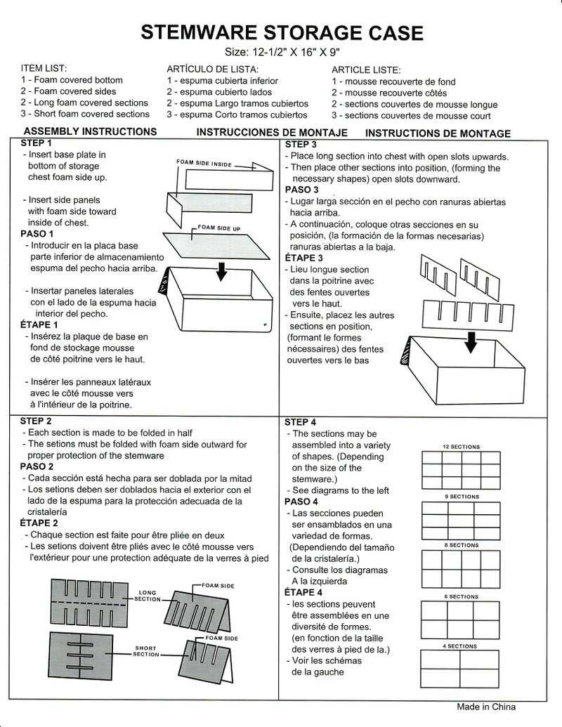 LAMINET Quilted Wine Glass Storage Case - Holds Up to 12 Wine Glass/Tall/Stemware Glasses - WHITE - Image 4